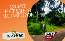 11 Cent Plot for sale at  Kuttanelloor,Thrissur 